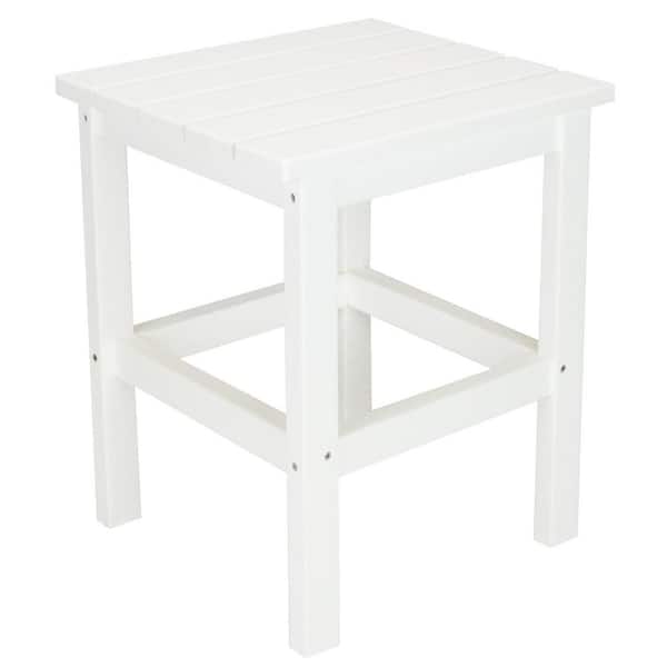 DUROGREEN Icon White Square Plastic Outdoor Side Table