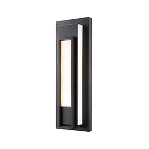 Keaton Black Hardwired Cylinder Outdoor Wall Scone with Integrated LED