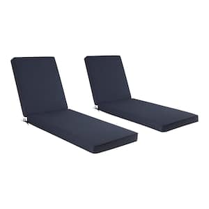 26 in. x 31 in. Outdoor Chaise Lounge Cushion in Midnight (2-Pack)