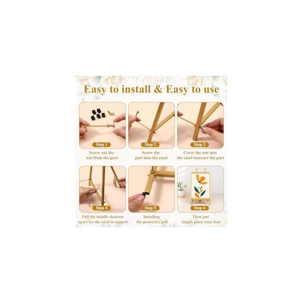 エンゼルの壁掛け台座。 Metal Easel Stand for Display Table Top Picture Frame Holder with