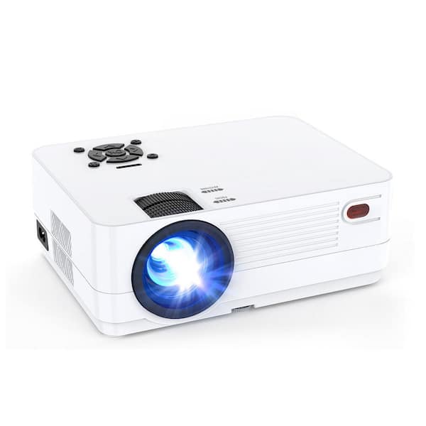 1920 x 1080 Full HD LCD Portable Projector with 12000 Lumens, 300 in. Display, White