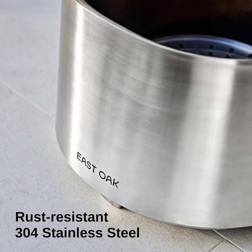 East Oak 21" Stainless Steel Smokeless Outdoor Fire Pit