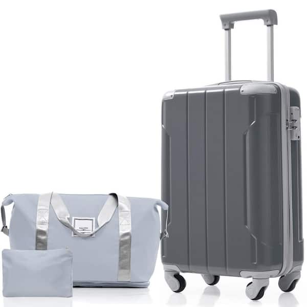 Tatahance 20 in. Glacier Lake ABS Lightweight Spinner Carry On Luggage Suitcase with Travel Duffel Bag and Toiletry Bag Z296754ENP73 - The Home Depot Tatahance 20 in. Glacier Lake ABS Lightweight Spinner Carry On Luggage Suitcase with Travel Duffel Bag and Toiletry Bag Z296754ENP73 - The Home Depot