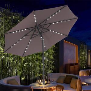 40 LED Cool White Solar Light Fit 8-Rib 8ft 9ft Aluminum Outdoor Patio Umbrella 