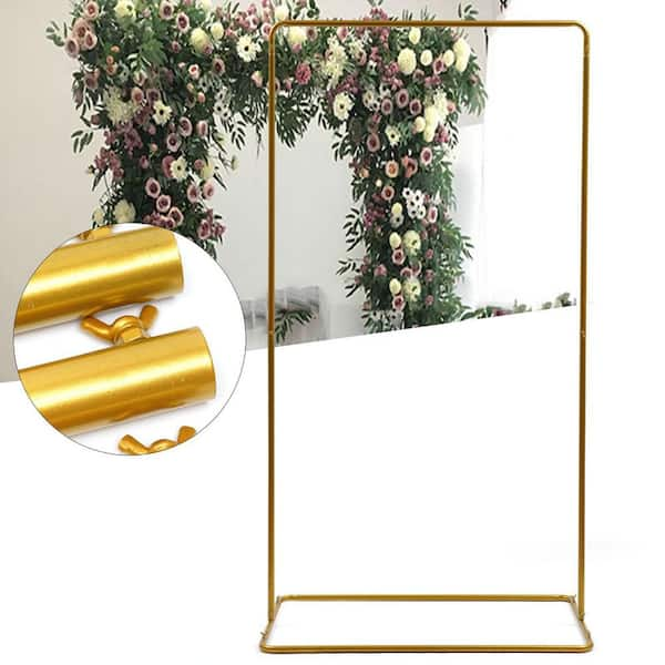 78.64 in. x 41.33 in. Gold Metal Wedding Backdrop Stand Arch Arbor