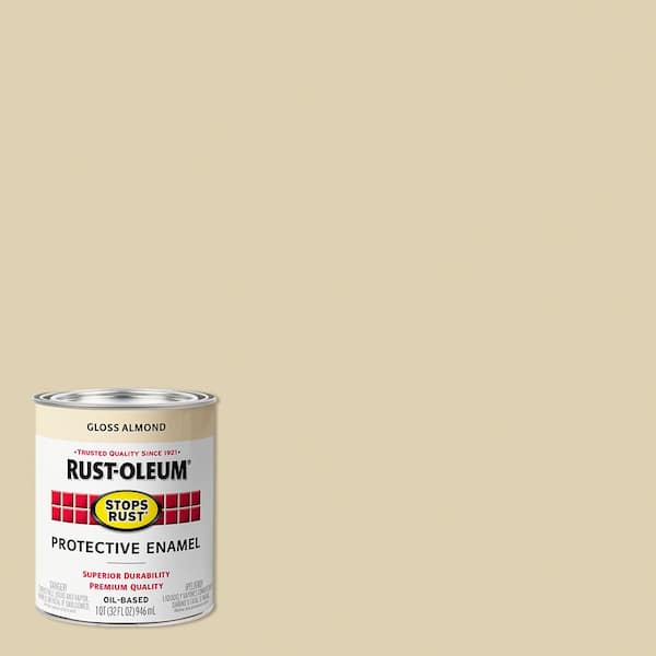 Rust-Oleum Stops Rust 1 qt. Low VOC Protective Enamel Gloss Almond Interior/Exterior Paint (2-Pack)