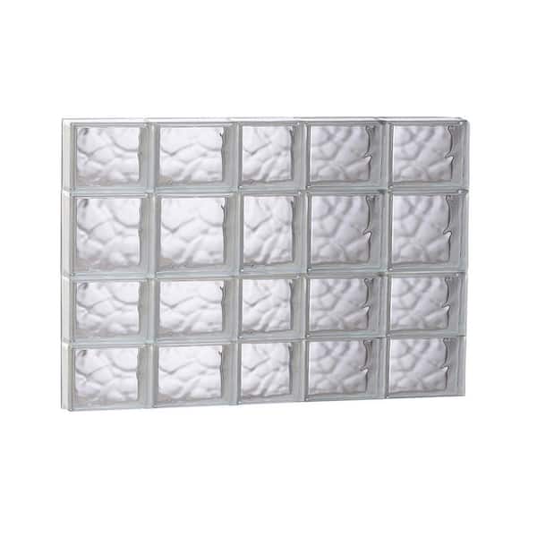 Clearly Secure 36.75 in. x 25 in. x 3.125 in. Frameless Wave Pattern Non-Vented Glass Block Window