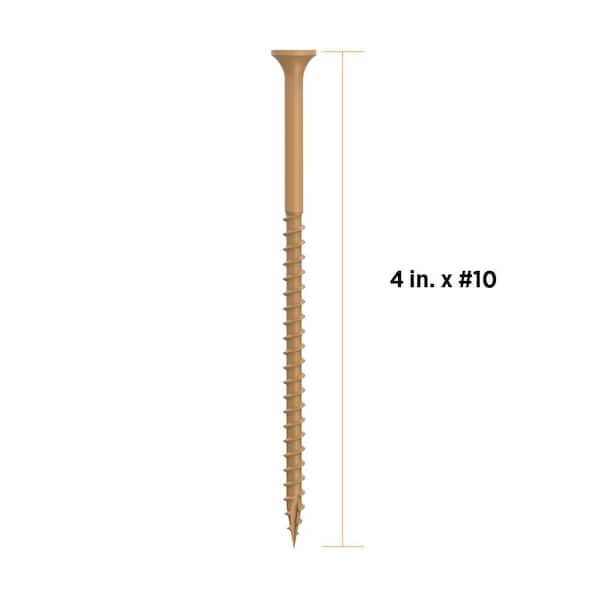 4 in. #10 Tan Star Drive Exterior Bugle Head Wood Deck Screws (50-Count)