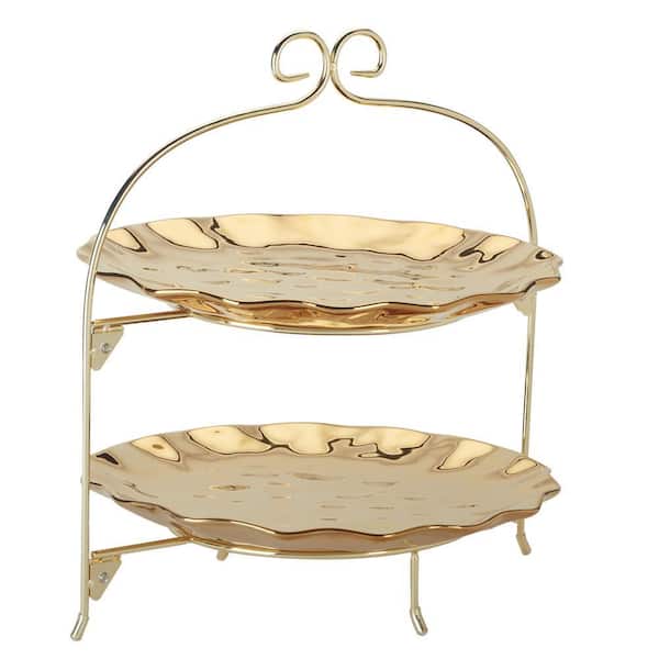 Certified International Gold Coast 2-Tier Dish Rack with 11 in. Plates