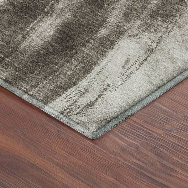 Mayfield Premium Machine Washable Abstract AMF2421 Taupe 10 ft. x 14 ft. Area Rug