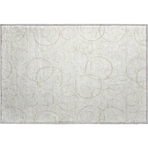 Mayfield Premium Machine Washable Abstract AMF2407 Ivory 3 ft. x 4 ft. Area Rug