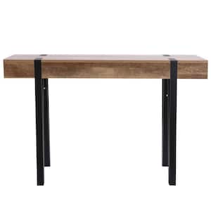 15.75 in. White Oak Finish Rectangle Wood Entry Console Table