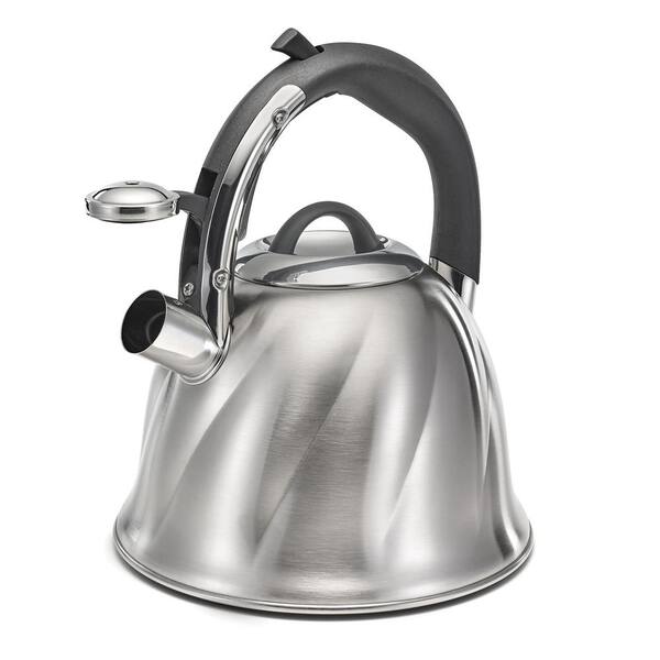 Mr. Coffee 10-Cup Stainless Steel Whistling Tea Kettle in Turquoise  985115203M - The Home Depot