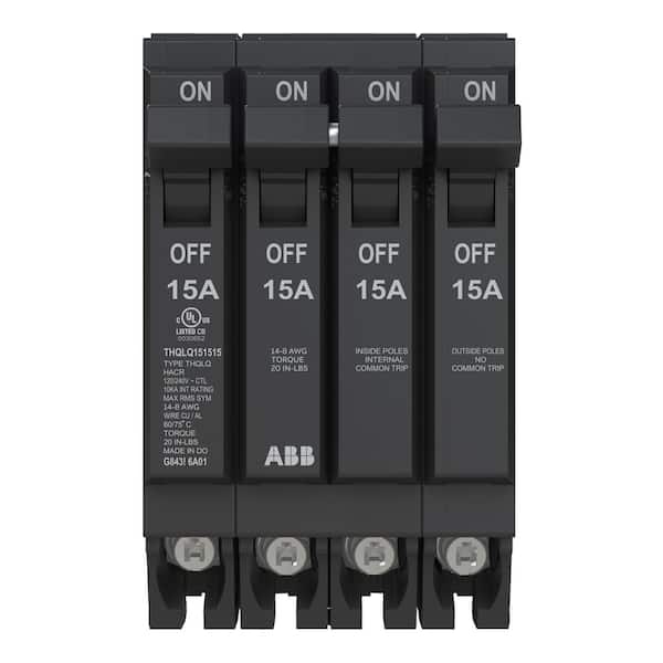 2-15 Amp Single-Pole 1-15 Amp Double-Pole Quad 120/240-Volts Circuit Breaker (THQLQ151515A)