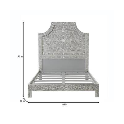 Dhara Bone Pantone Grey Queen Bed