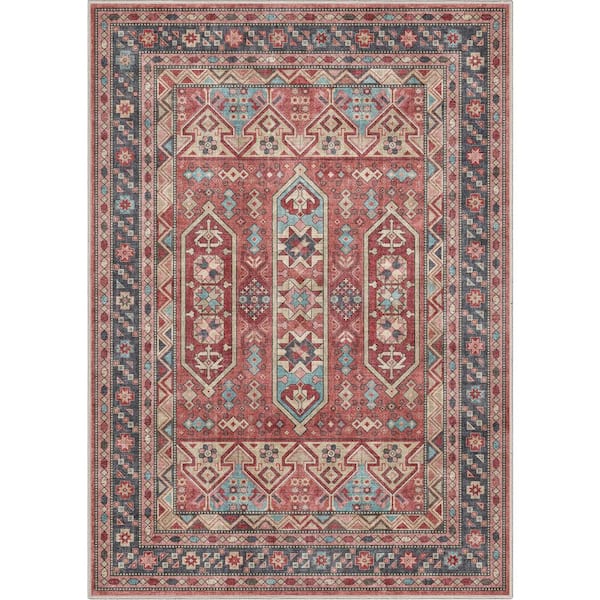 Well Woven Red 3 ft. 3 in. x 5 ft. Apollo Praha Vintage Global Tribal Area Rug