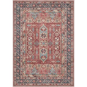 Red 5 ft. 3 in. x 7 ft. 3 in. Apollo Praha Vintage Global Tribal Area Rug