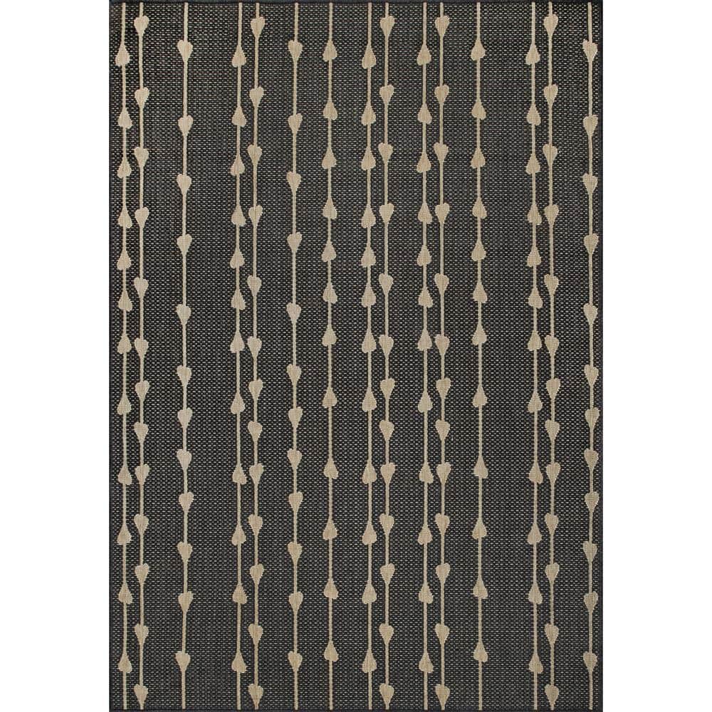 Kendall Gray Synthetic 8' x 10' Easy-Care Rectangular Area Rug