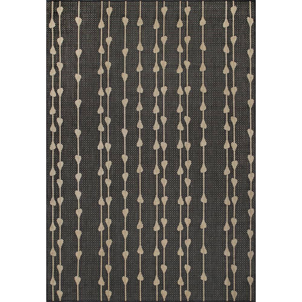 Kiernan Vertical Teardrop Stripe Charcoal 9 ft. 6 in. x 12 ft. Indoor/Outdoor Patio Area Rug -  nuLOOM, GBCB35B-96012