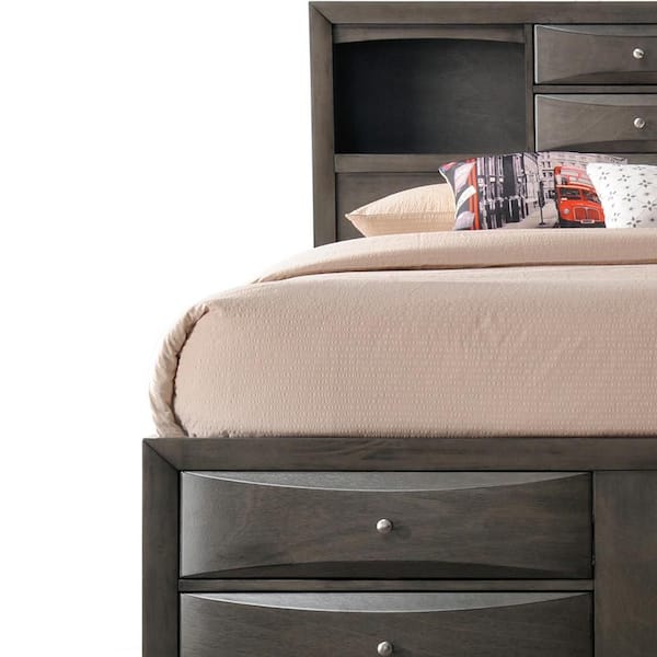 Acme Furniture Ireland Gray Oak Storage Queen Bed 22700Q - The