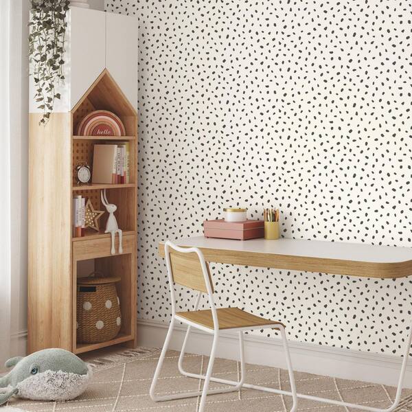 Animal Spots Black Polka Dot Wallpaper Sample