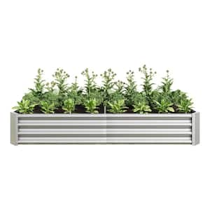 6x3x1ft Deep Raised Garden Bed, Large Rectangle Planter Anti-Rust Metal Garden Box, Outdoor Planter for Plant, Silver