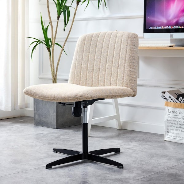 Brown Home Computer Chair Office Chair Adjustable 360° Swivel Cushion Chair with Black Foot Swivel Chair Without Wheels
