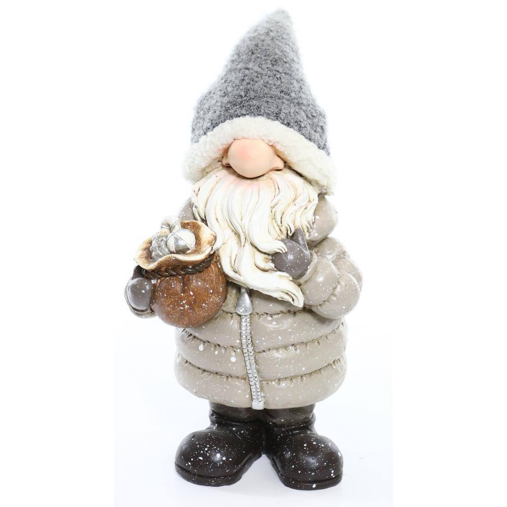 14 in. Winter Gnome Statuary