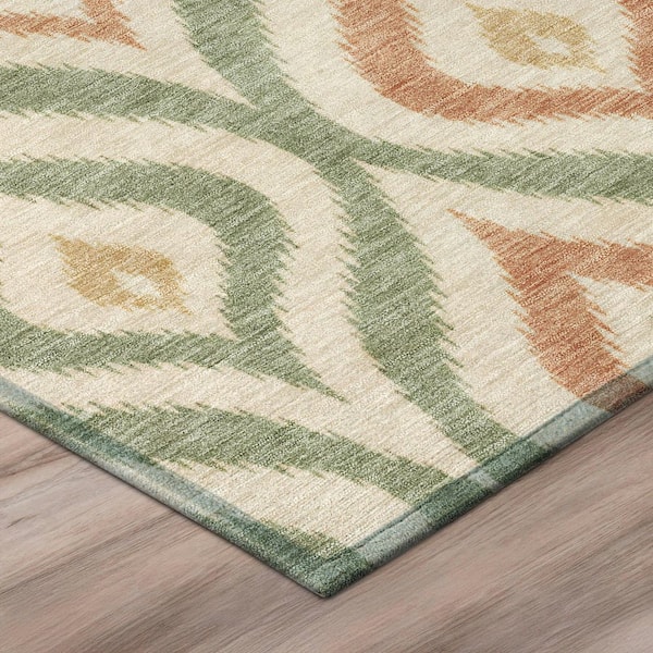 Chantille Machine Washable Indoor/Outdoor Abstract ACN3068 Fern 10 ft. x 14 ft. Area Rug