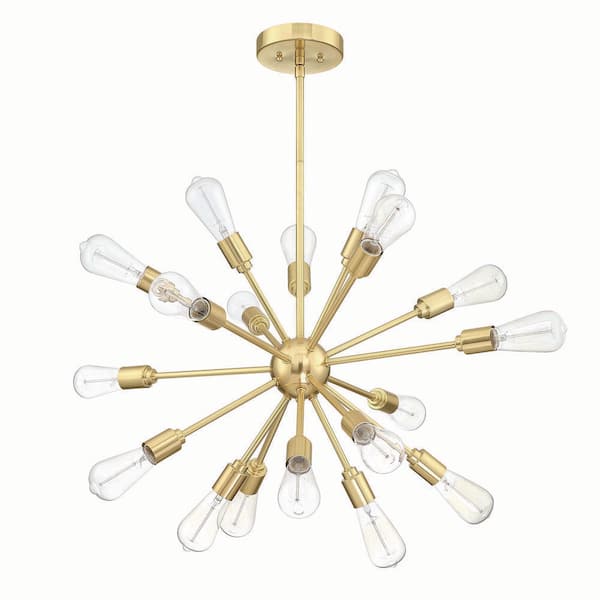 PUDO 18-Light Vintage Gold Lantern Chandelier