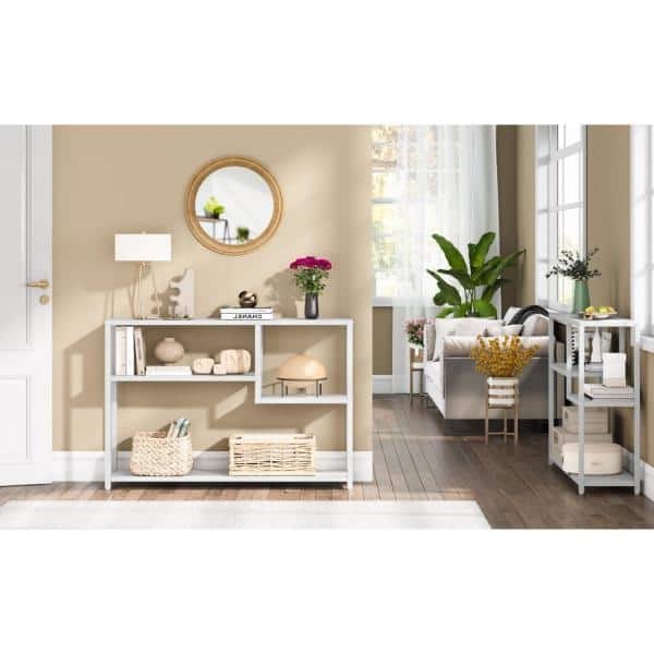 43 Console Table, Small Entryway Table with Storage Shelves