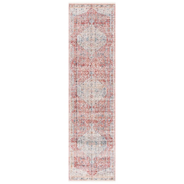 Kenitra 2 ft. x 10 ft. Pink/Gray Medallion Runner Rug