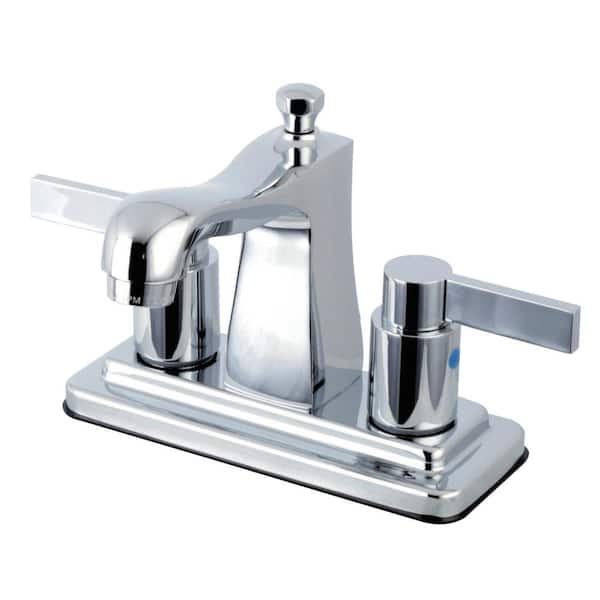 Kingston Brass NuvoFusion 4 in. Centerset 2-Handle Bathroom Faucet in Chrome