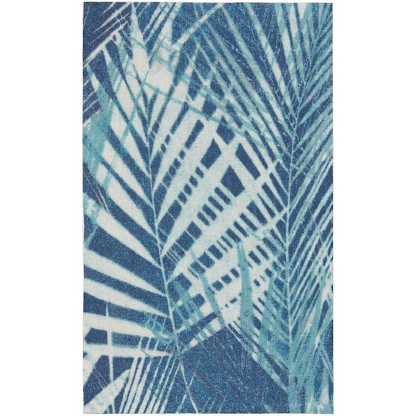 Waverly Sun N' Shade doormat 2 ft. x 4 ft. Floral Geometric Contemporary Indoor/Outdoor Kitchen Area Rug
