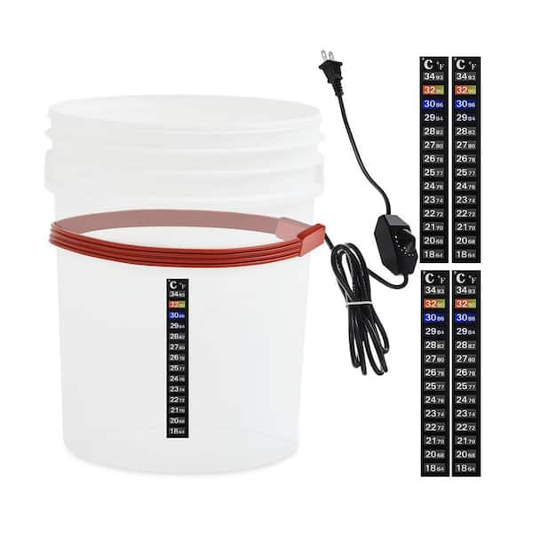 Fermentation Heating Belt with Temperature Controller and 5 Thermometer Strips for Brewing, Wine, Kombucha