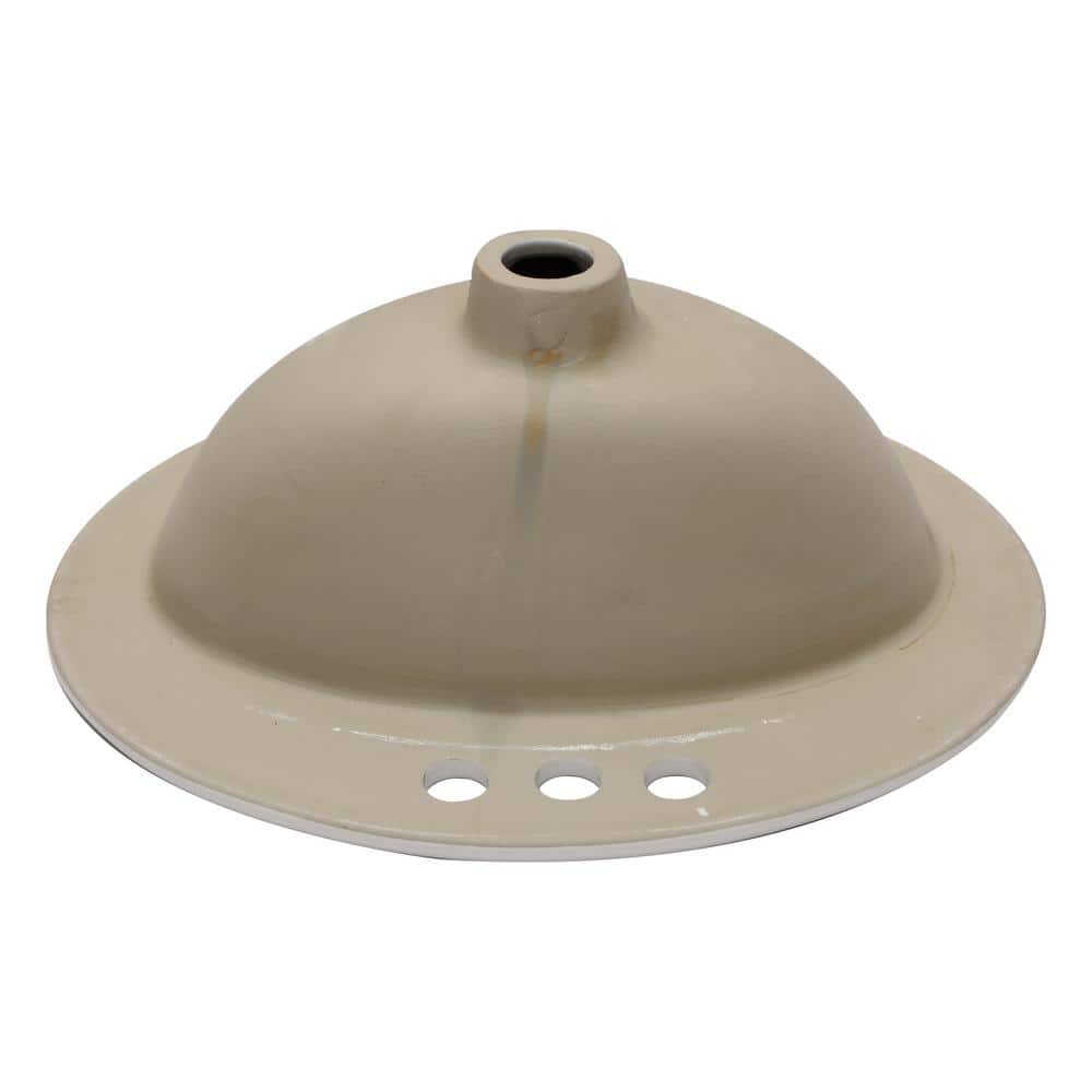 Glossy White Ceramic Oval Drop-in Bathroom Sink with 3 Faucet Holes