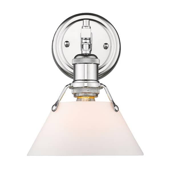 Orwell 1-Light Chrome with Opal Glass Shade Bath Vanity Light