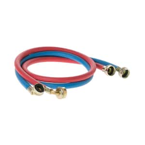 4 ft. Universal (1 Blue and 1 Red) Rubber Washer Hoses (2-Pack)