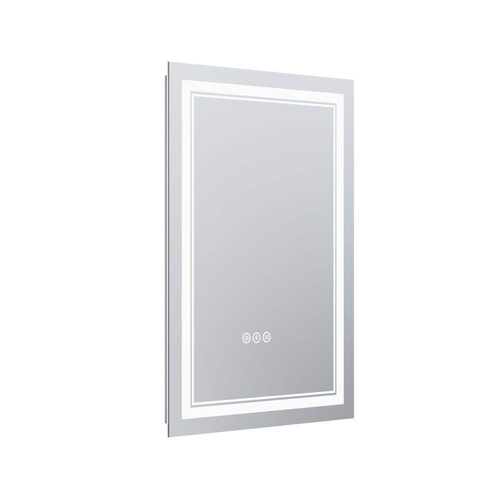 20 in. W x 28 in. H Frameless LED Wall Mounted Bathroom Vanity Mirror ...