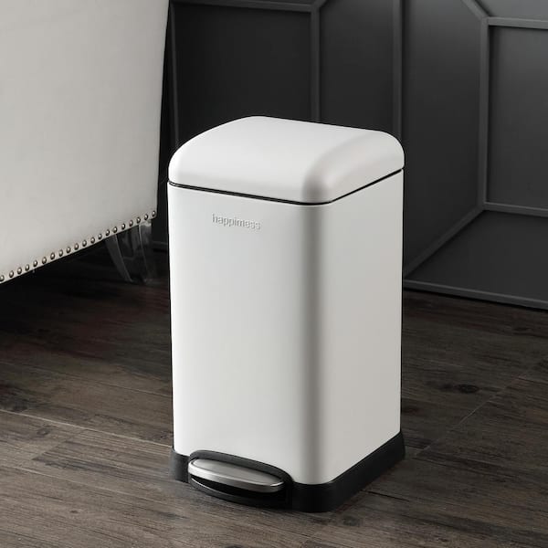 Betty Retro Mini 3.2 Gal. White Step-Open Trash Can