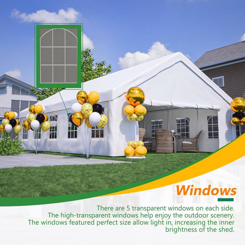 20x32 Ft White Heavy-Duty Outdoor Event Canopy Tent