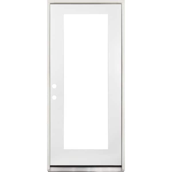 Steves & Sons 32 in. x 80 in. Reliant Series Full Lite Right Hand Primed Fiberglass Prehung Front Door