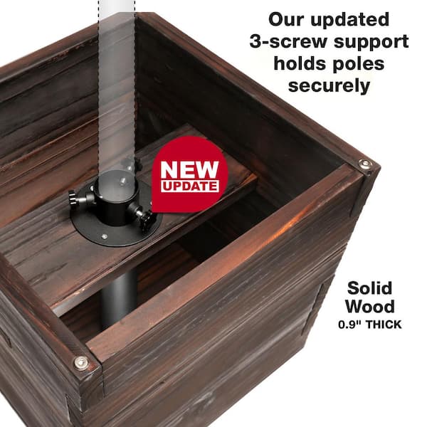 EXCELLO GLOBAL PRODUCTS Large 14 in. Dark Brown Wooden Planter Box