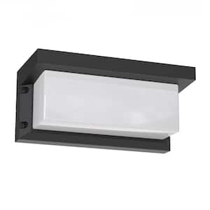 30-Watt Black Rectangle Integrated LED Indoor/Outdoor Wall Sconce Light Fixture, 3000K Soft White