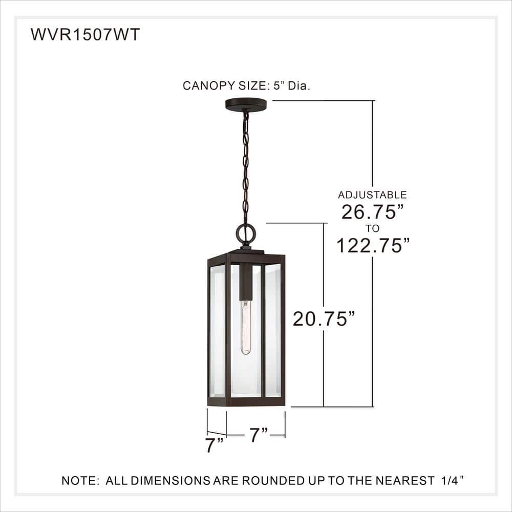 Westover Transitional Western Bronze Mini Pendant with Clear Glass