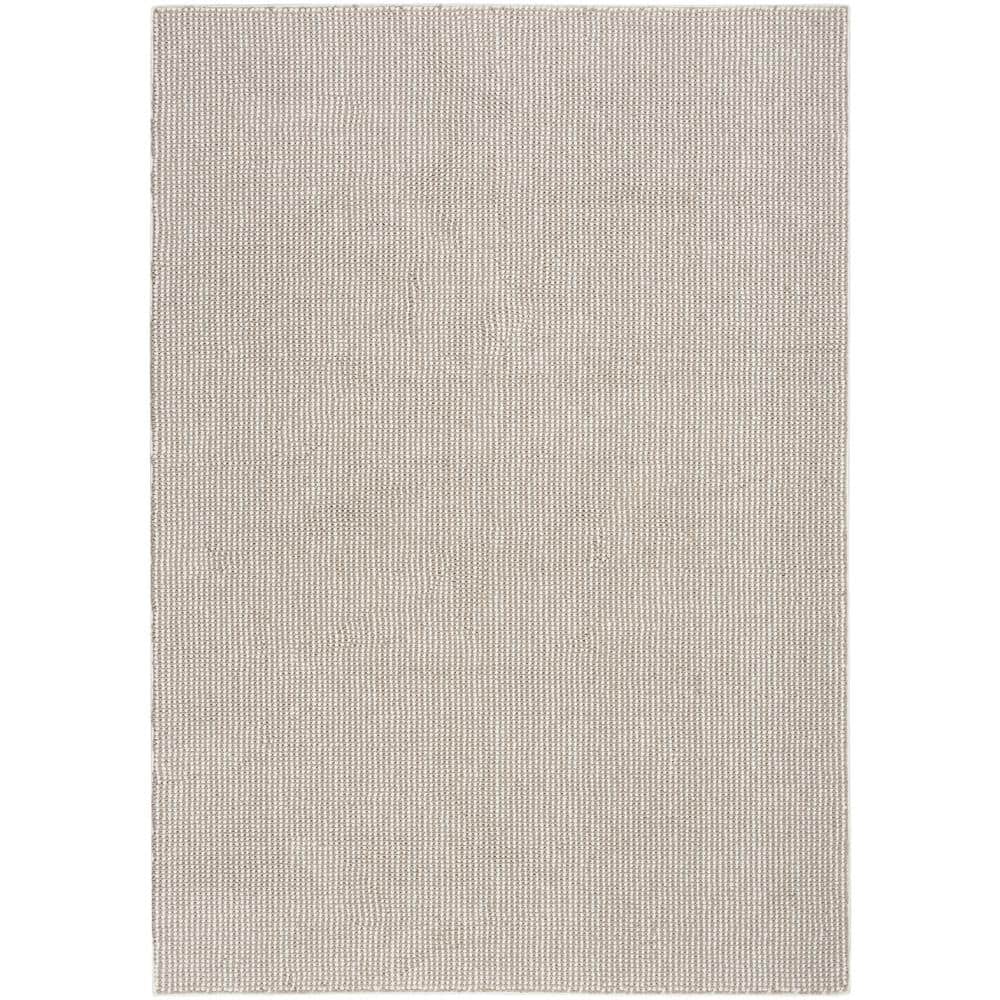 Ivory Mocha Rectangular Synthetic Easy Care Area Rug 5'3" x 7'