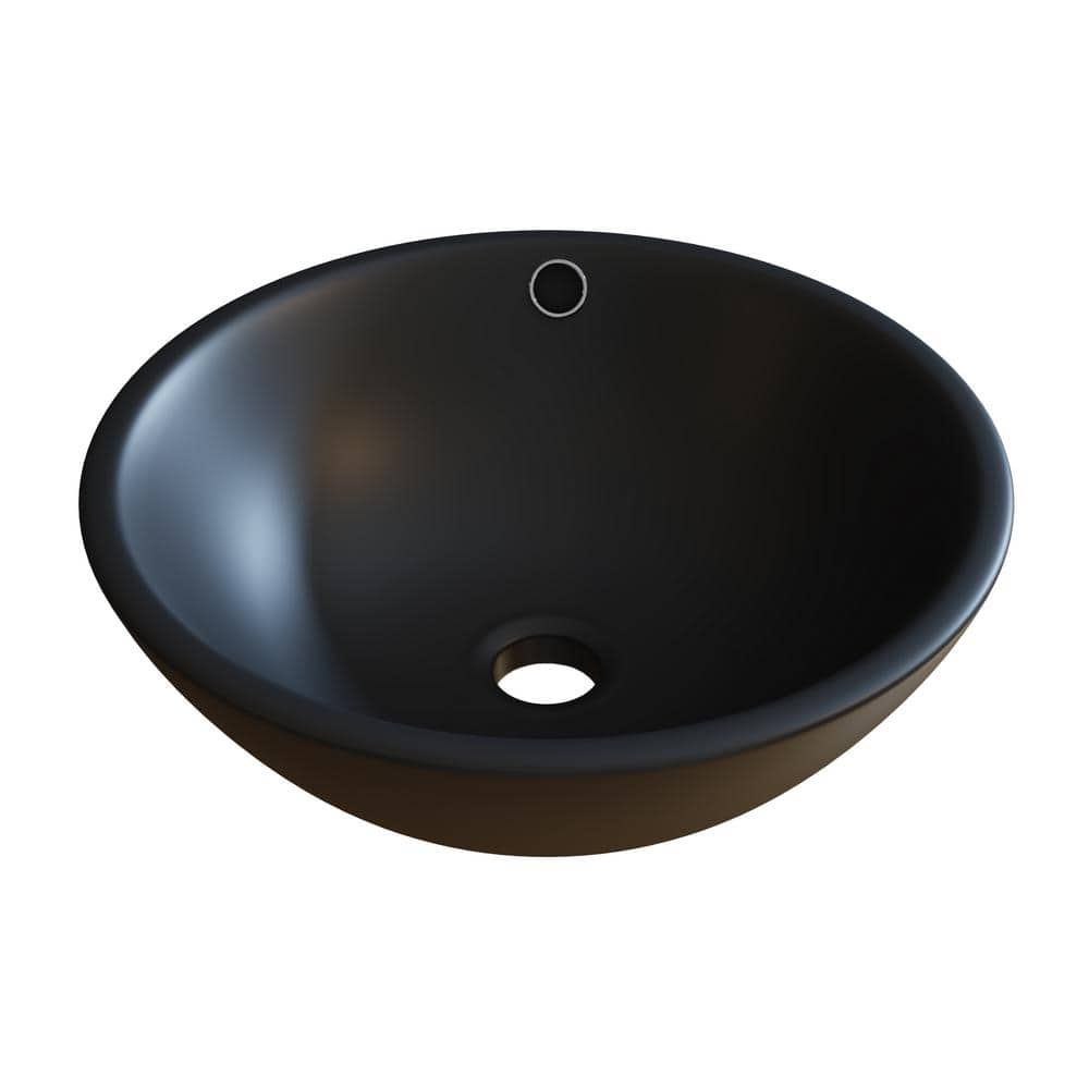 Begursa Black Cast Iron Bathroom Vessel Sink. Bowl Sink.