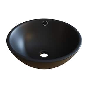 Round Bathroom Ceramic Vessel Sink Art Basin in Black
