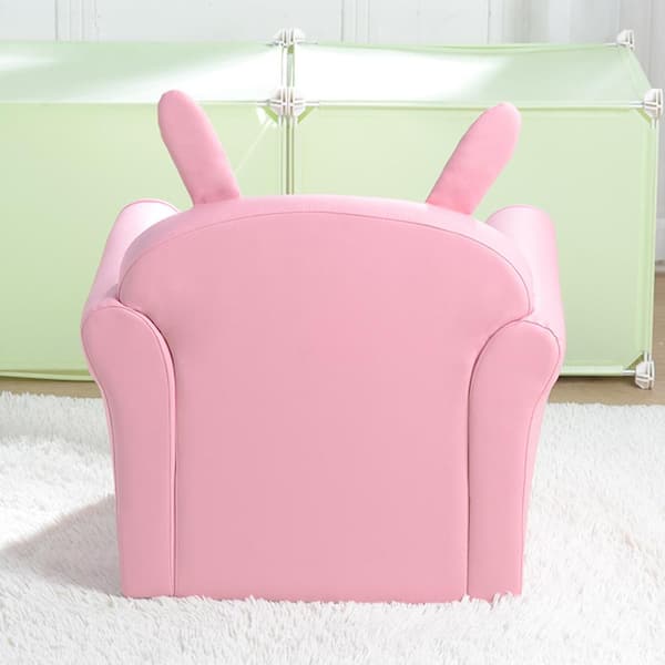 Outo Pink Pu Leather Kids Sofa, Pink Leather Chair Covers