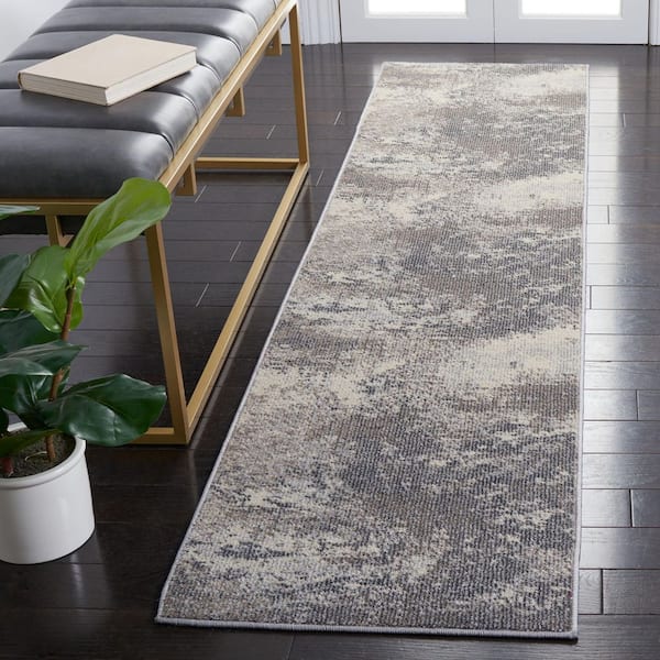Madison Beige/Grey 2 ft. x 8 ft. Abstract Gradient Runner Rug